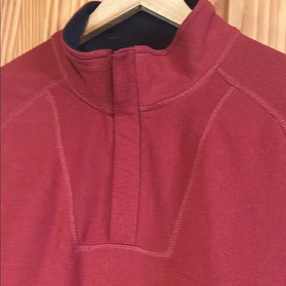 REI red-orange quarter zip fleece sweater - Picture 3 of 8
